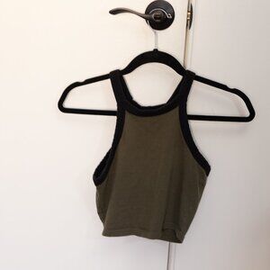 black and green crop top
